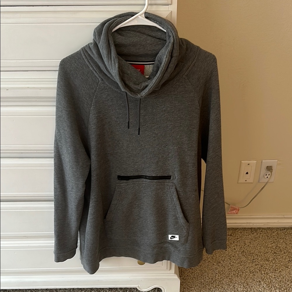 Nike Gray Funnel Hooded Women’s Sweatshirt